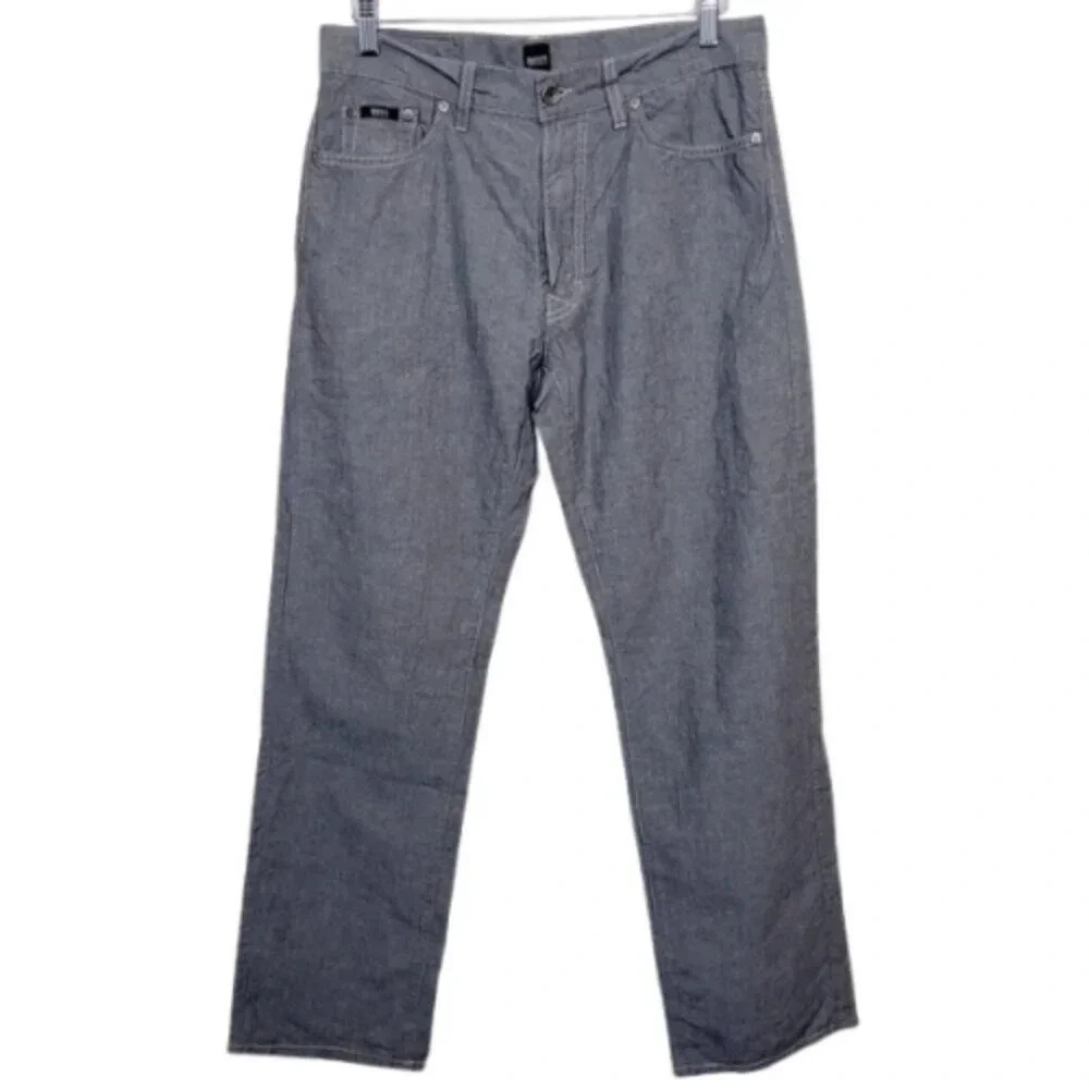 Hugo Boss Mens 34/36 Texas Linen Chino Regular Fit Trouser Pant